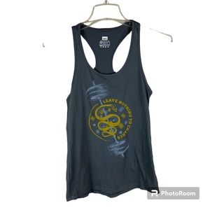 The Lift Box gray snake Leave Nothing to Chance gray muscle racer back T shirt